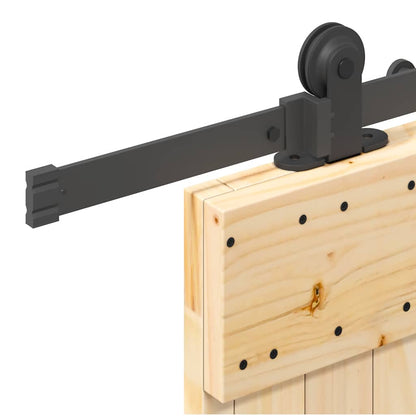 Sliding Door with Hardware Set 95x210 cm Solid Wood Pine