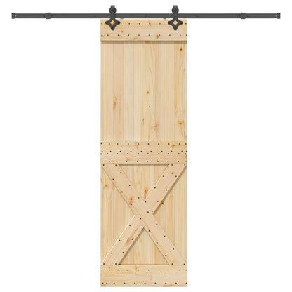 Sliding Door with Hardware Set 70x210 cm Solid Wood Pine