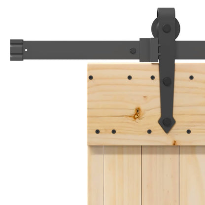 Sliding Door with Hardware Set 70x210 cm Solid Wood Pine