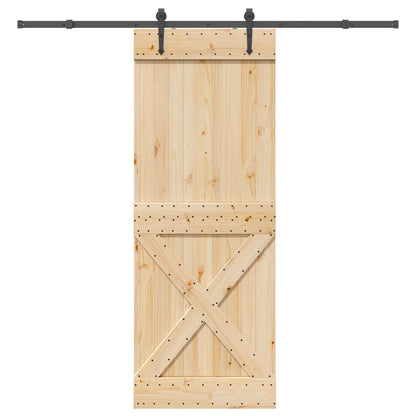 Sliding Door with Hardware Set 85x210 cm Solid Wood Pine