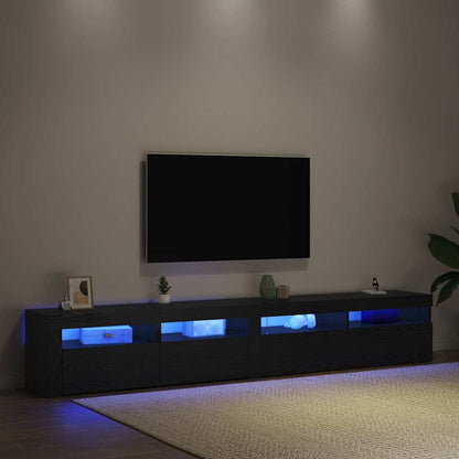 TV Cabinets 2 pcs Black oak 240 x 35 x 40 cm Engineered wood