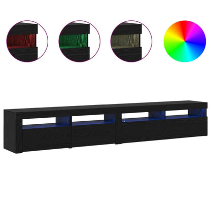TV Cabinets 2 pcs Black oak 240 x 35 x 40 cm Engineered wood