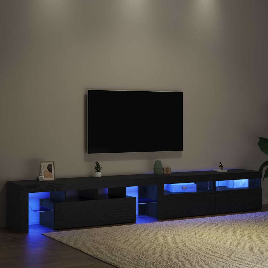 TV Cabinets 3 pcs Black oak 260 x 36.5 x 40 cm Engineered wood