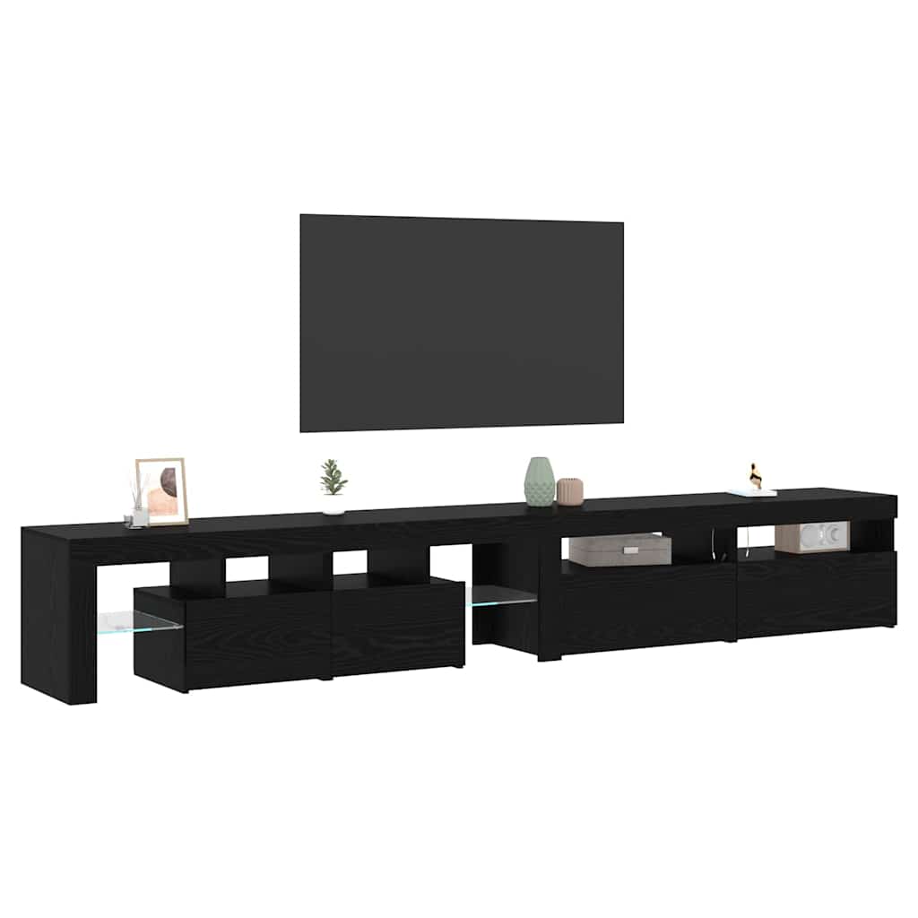 TV Cabinets 3 pcs Black oak 260 x 36.5 x 40 cm Engineered wood