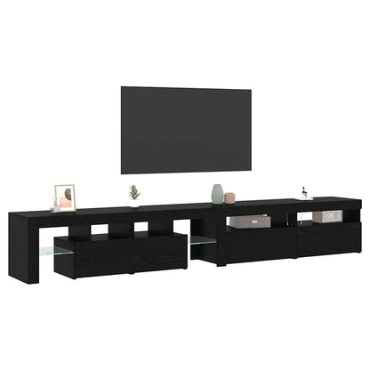 TV Cabinets 3 pcs Black oak 260 x 36.5 x 40 cm Engineered wood