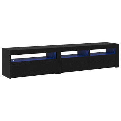 TV Cabinets 2 pcs Black oak 195 x 35 x 40 cm Engineered wood