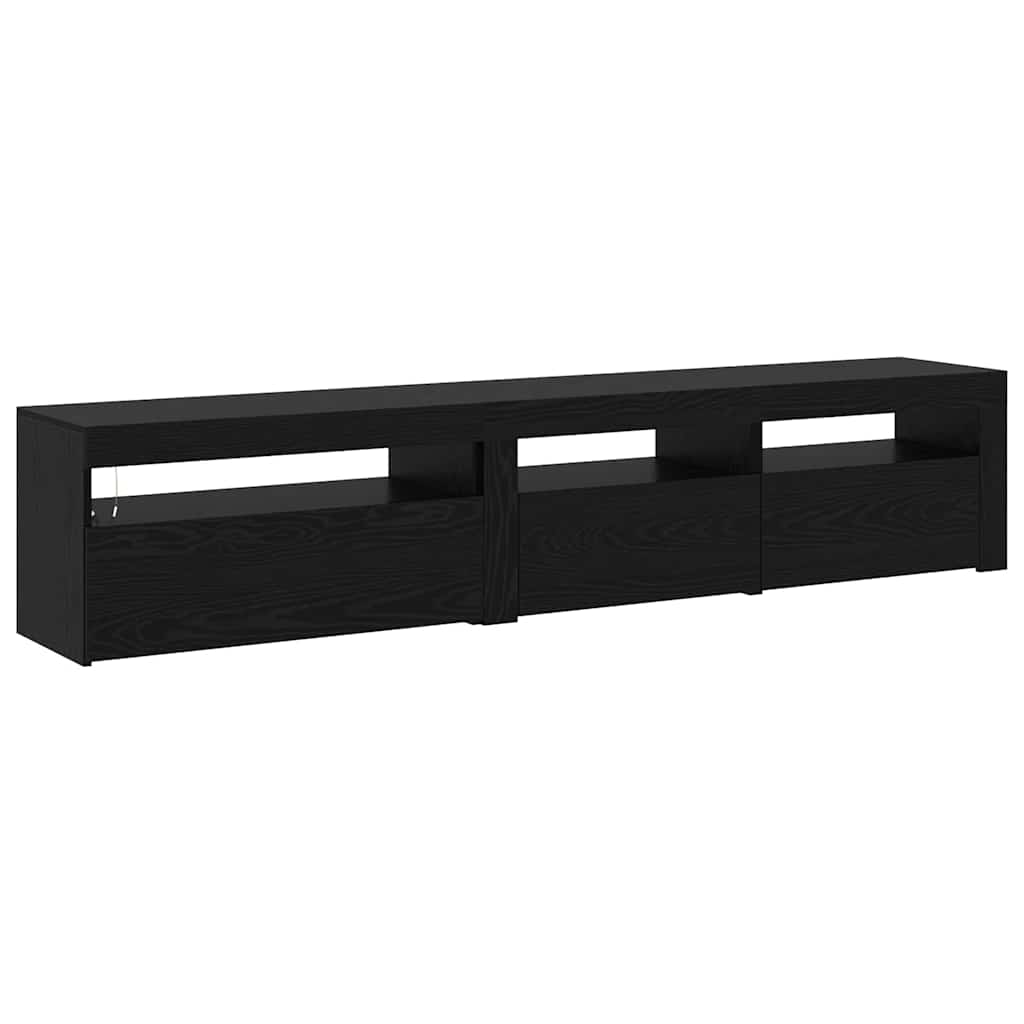 TV Cabinets 2 pcs Black oak 195 x 35 x 40 cm Engineered wood