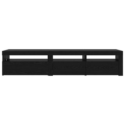 TV Cabinets 2 pcs Black oak 195 x 35 x 40 cm Engineered wood