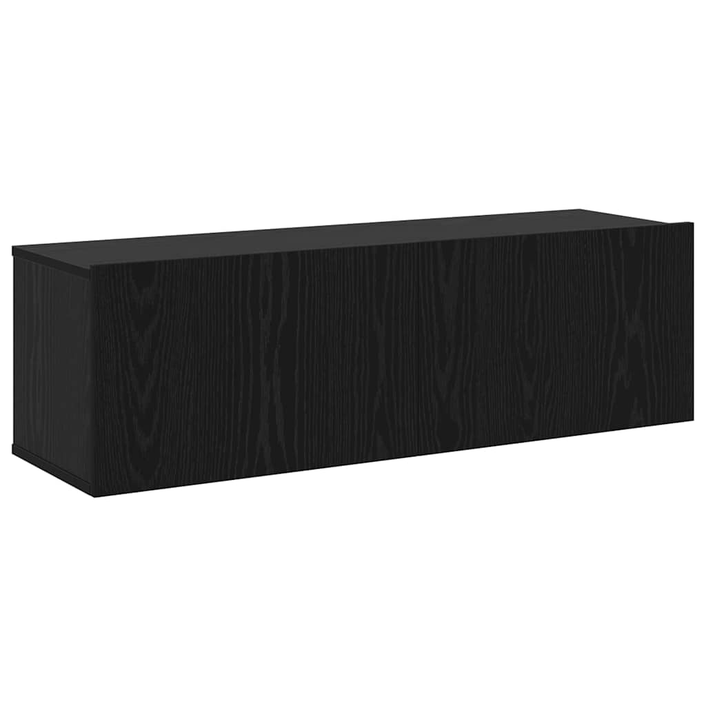 TV Cabinet Set 3 pcs Black oak 200 x 30 x 30 cm Engineered wood