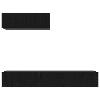 TV Cabinet Set 3 pcs Black oak 200 x 30 x 30 cm Engineered wood