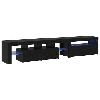 TV Cabinet 2 pcs Black Oak 215 x 37 x 40 cm Engineered Wood