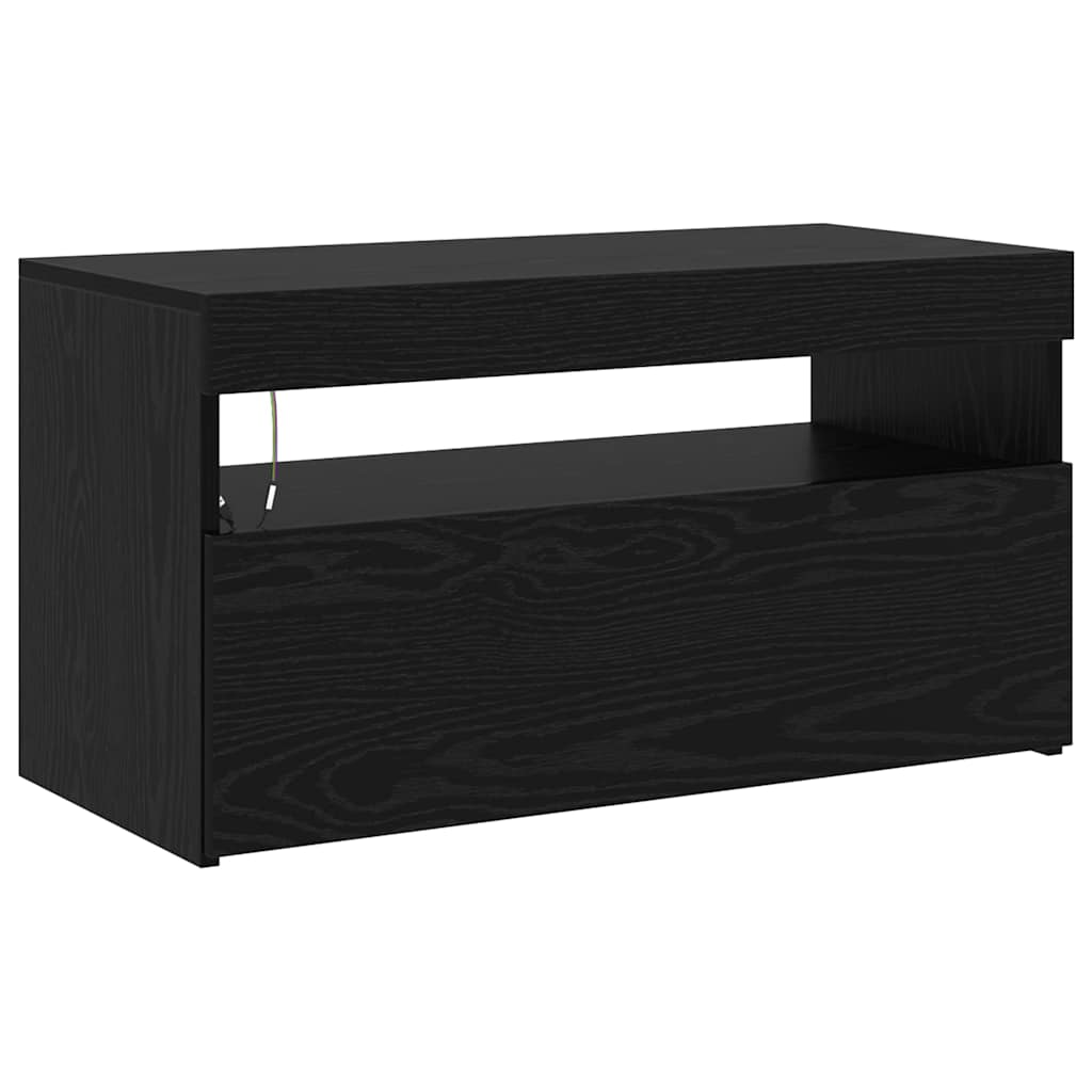 TV Cabinet 2 pcs Black Oak 215 x 37 x 40 cm Engineered Wood