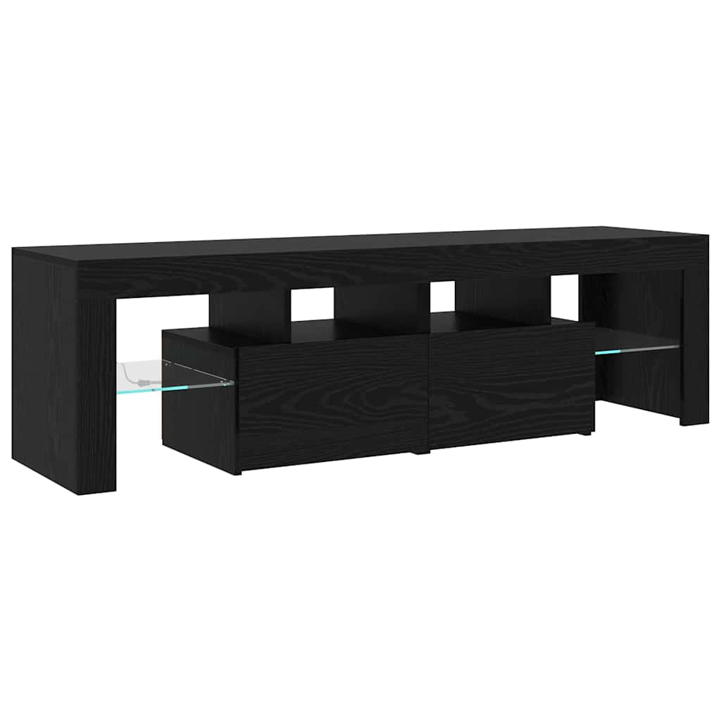 TV Cabinet 2 pcs Black Oak 215 x 37 x 40 cm Engineered Wood