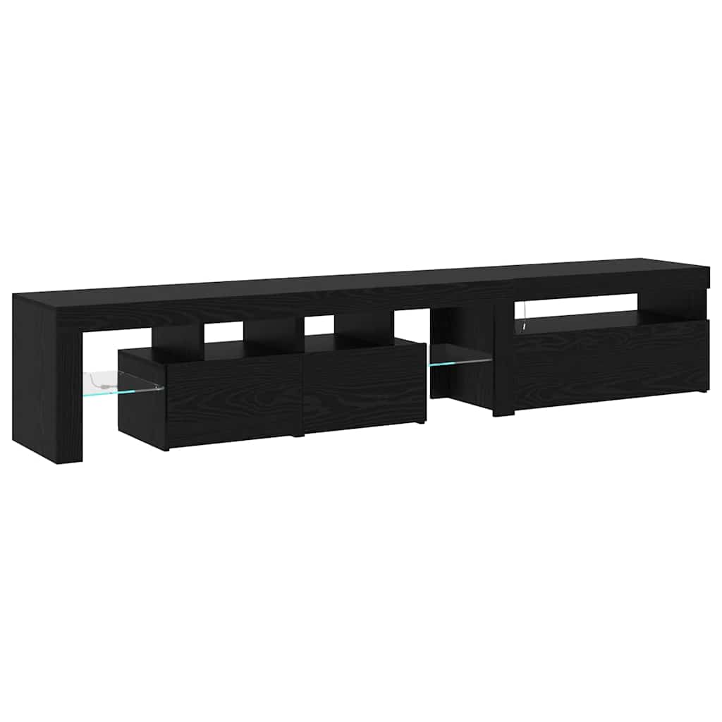 TV Cabinet 2 pcs Black Oak 215 x 37 x 40 cm Engineered Wood