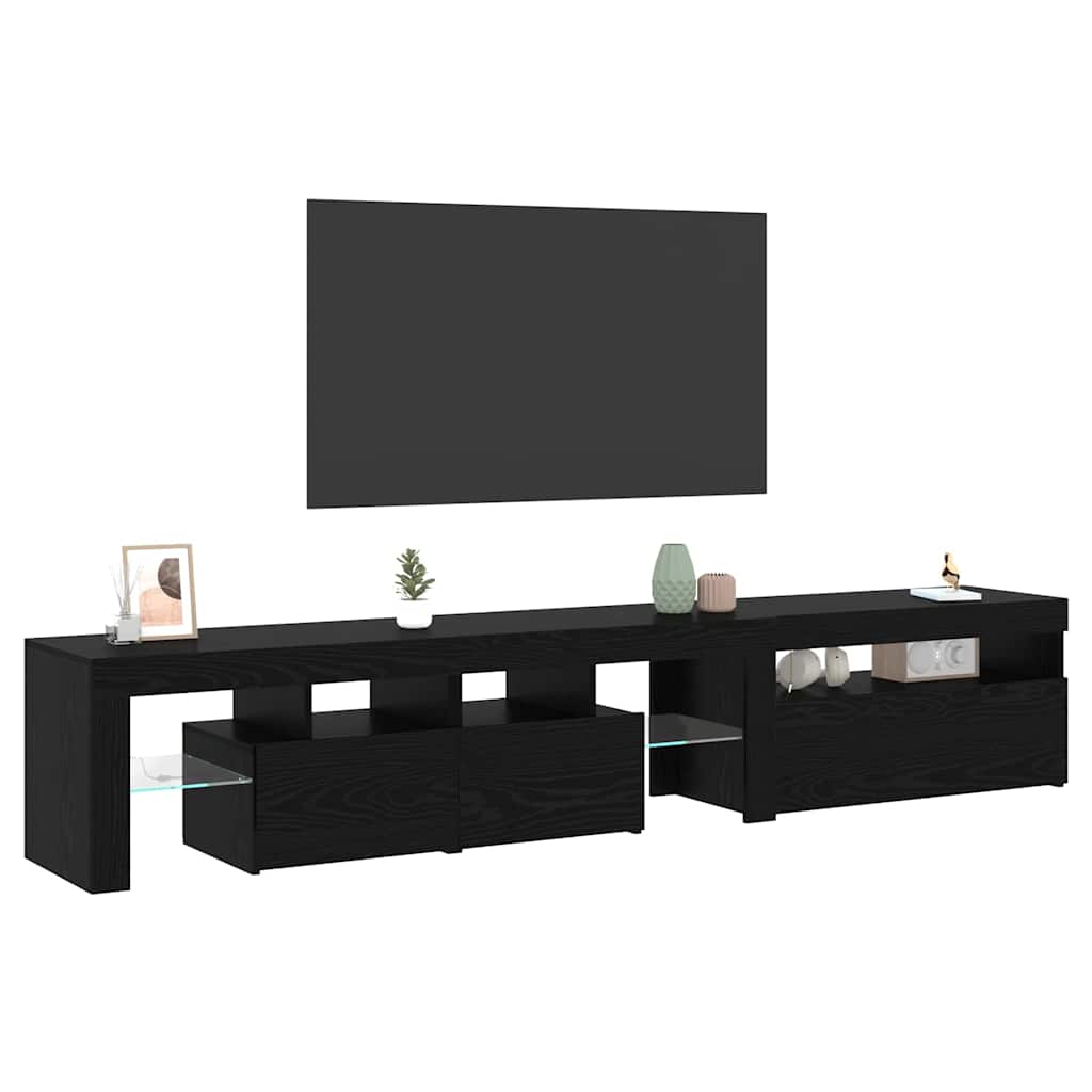 TV Cabinet 2 pcs Black Oak 215 x 37 x 40 cm Engineered Wood