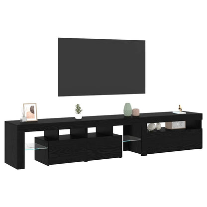 TV Cabinet 2 pcs Black Oak 215 x 37 x 40 cm Engineered Wood