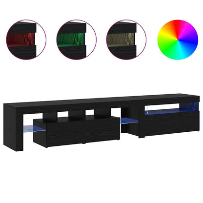 TV Cabinet 2 pcs Black Oak 215 x 37 x 40 cm Engineered Wood