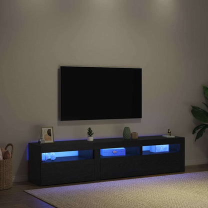 TV Cabinets 2 pcs Black oak 180 x 35 x 40 cm Engineered wood