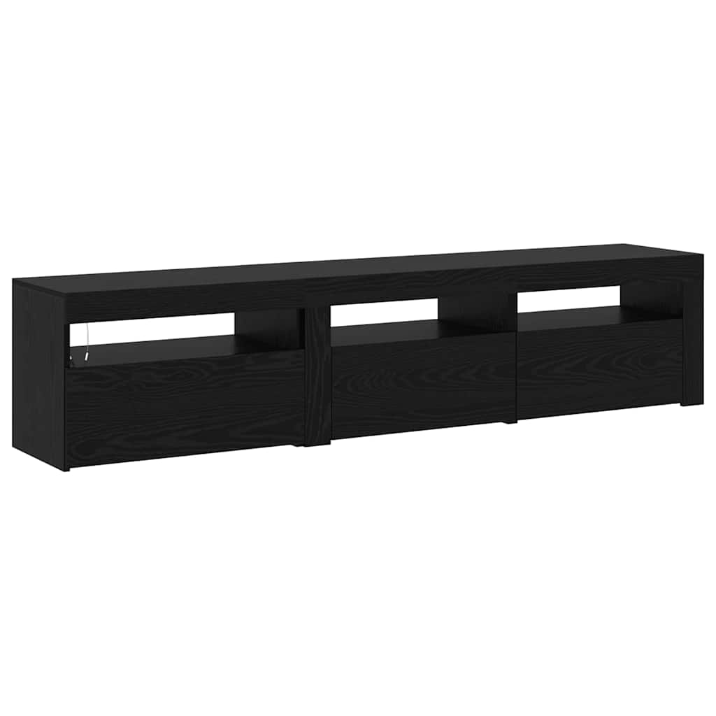 TV Cabinets 2 pcs Black oak 180 x 35 x 40 cm Engineered wood