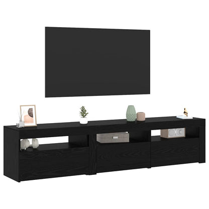 TV Cabinets 2 pcs Black oak 180 x 35 x 40 cm Engineered wood