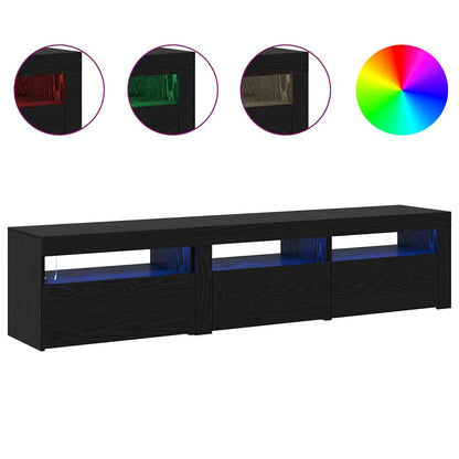 TV Cabinets 2 pcs Black oak 180 x 35 x 40 cm Engineered wood