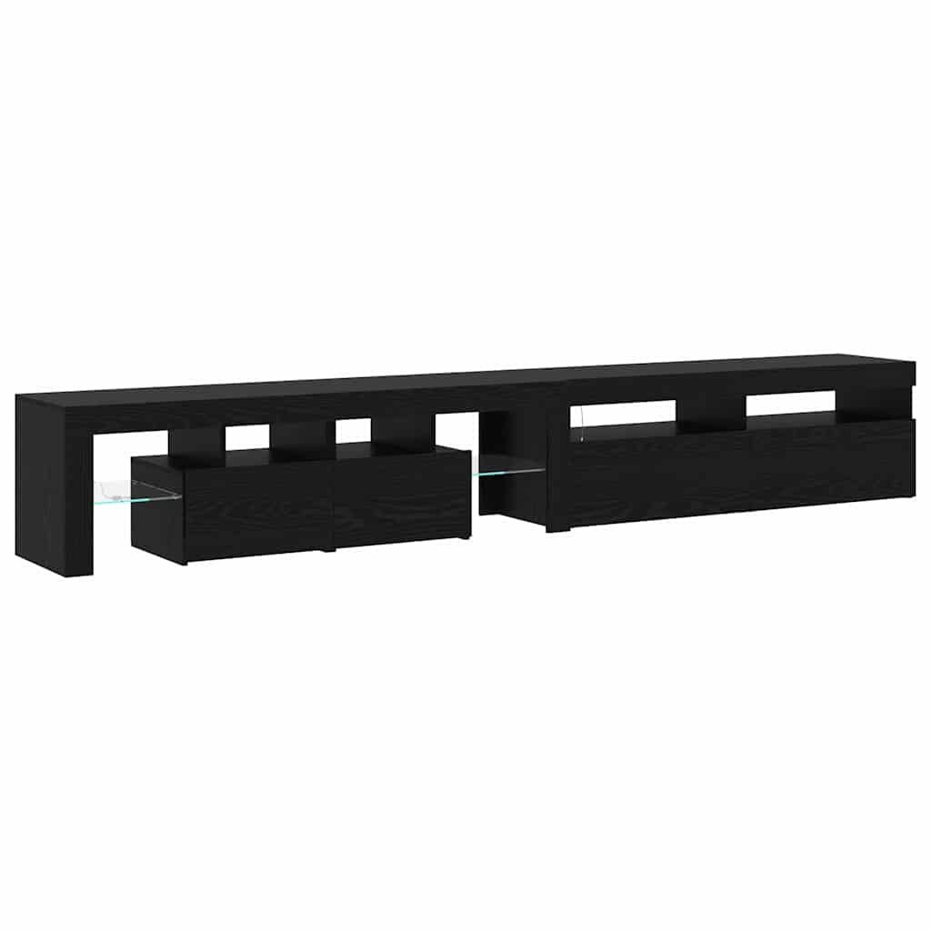 TV Cabinets 2 pcs Black oak 260 x 36.5 x 40 cm Engineered wood