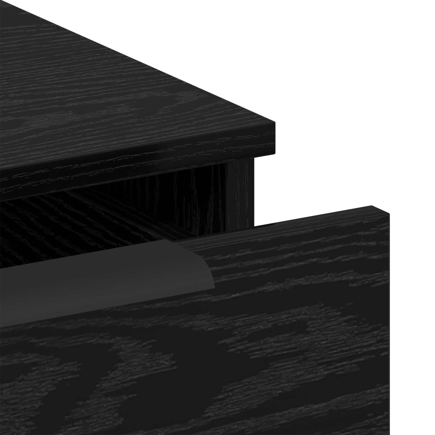 Desk with Drawer Black Oak 133 x 50 x 75 cm Engineered Wood