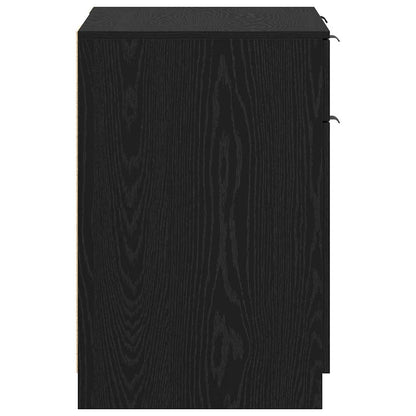 Desk with Drawer Black oak 133 x 50 x 75 cm Engineered wood