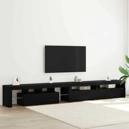 TV Cabinets 3 pcs Black oak 290 x 36.5 x 40 cm Engineered wood