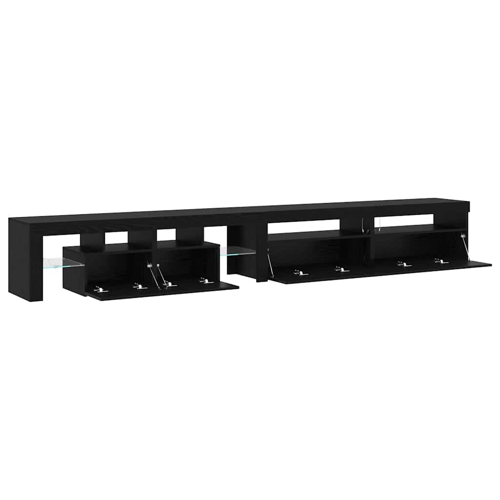 TV Cabinets 3 pcs Black oak 290 x 36.5 x 40 cm Engineered wood