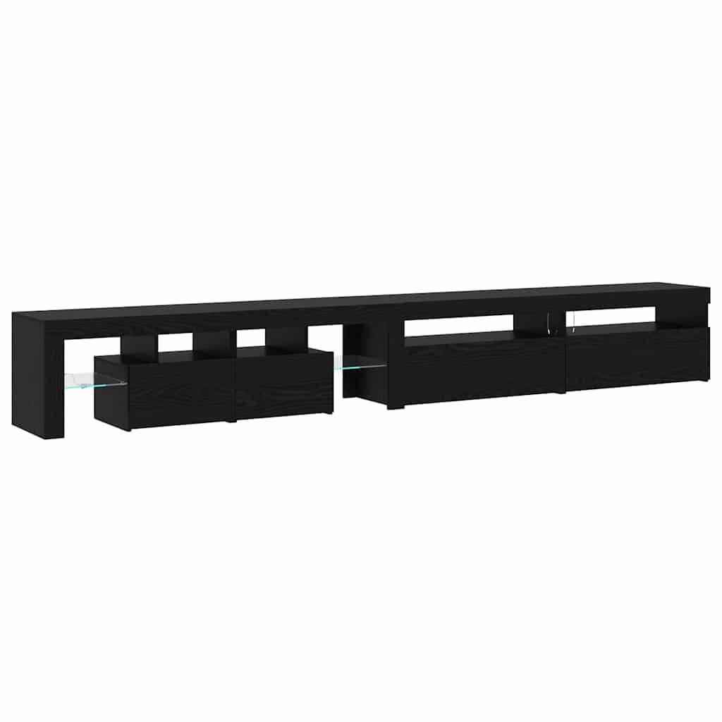 TV Cabinets 3 pcs Black oak 290 x 36.5 x 40 cm Engineered wood