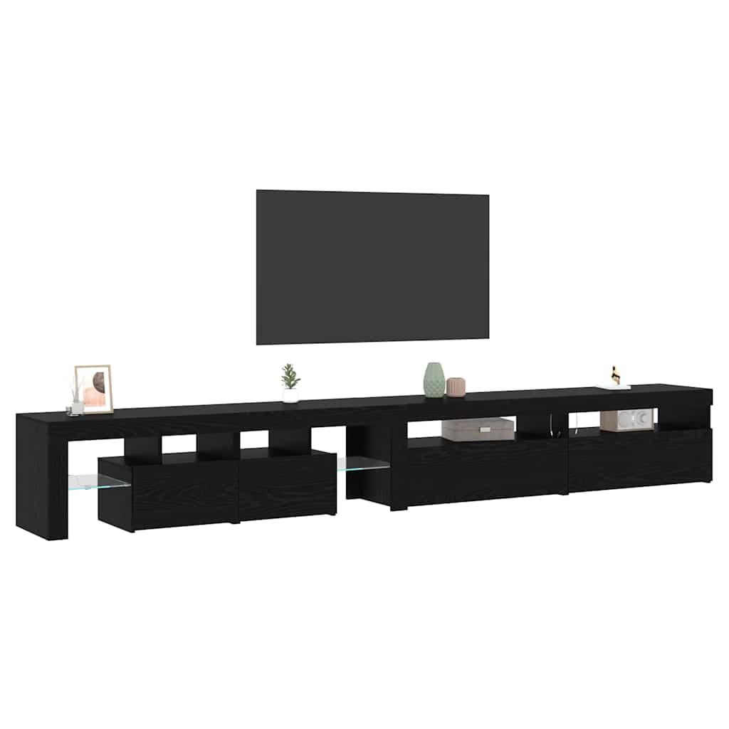 TV Cabinets 3 pcs Black oak 290 x 36.5 x 40 cm Engineered wood
