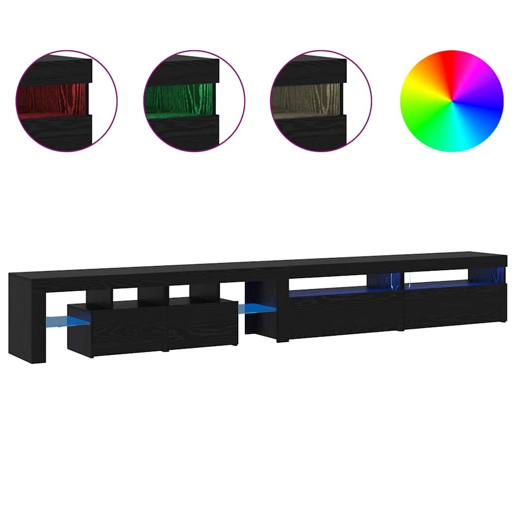 TV Cabinets 3 pcs Black oak 290 x 36.5 x 40 cm Engineered wood