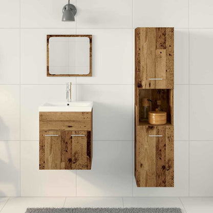 Bathroom Furniture Set 3 pcs Old Wood 41 x 38.5 x 46 cm
