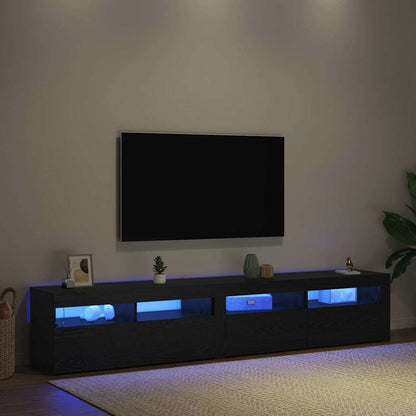 TV Cabinets 2 pcs Black oak 210 x 35 x 40 cm Engineered wood