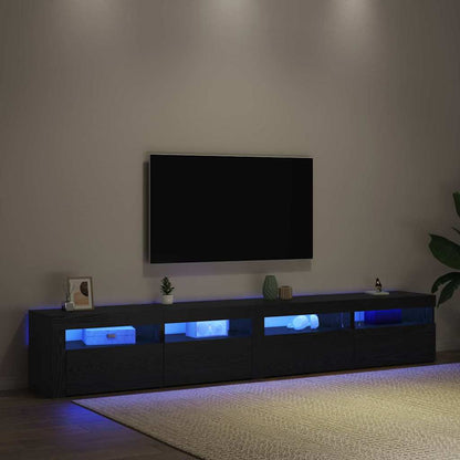 TV Cabinet Set 3 pcs Black oak 240 x 35 x 40 cm Engineered wood
