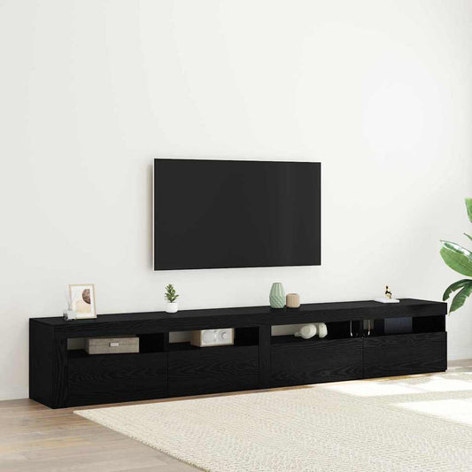TV Cabinet Set 3 pcs Black oak 240 x 35 x 40 cm Engineered wood