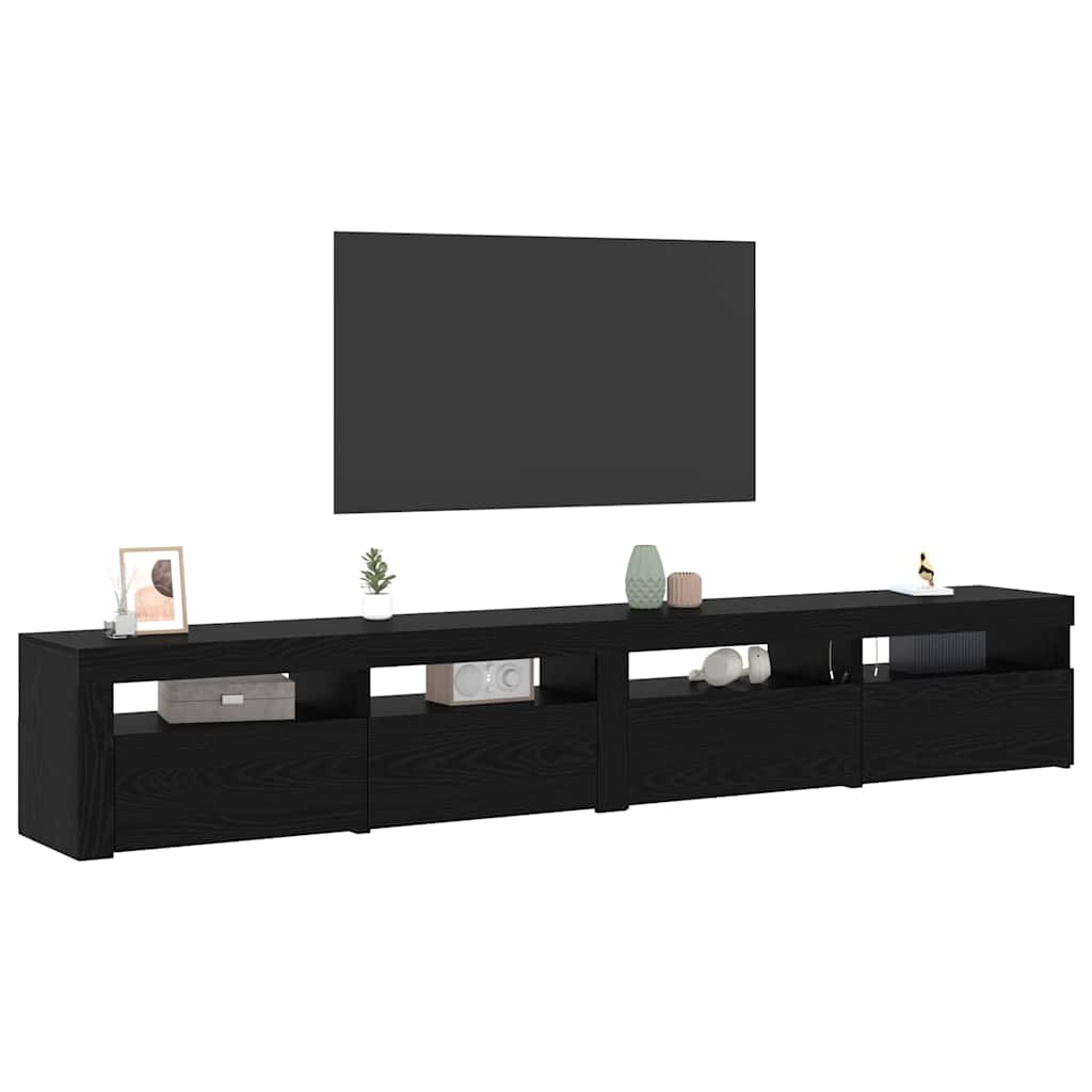 TV Cabinet Set 3 pcs Black oak 240 x 35 x 40 cm Engineered wood