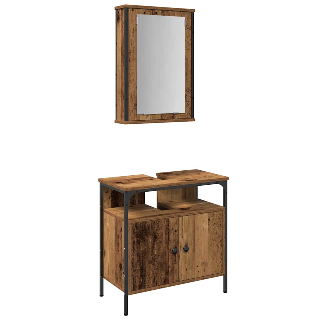 Bathroom Furniture Set with Storage 2 pcs Brown 60 x 30 x 60 cm
