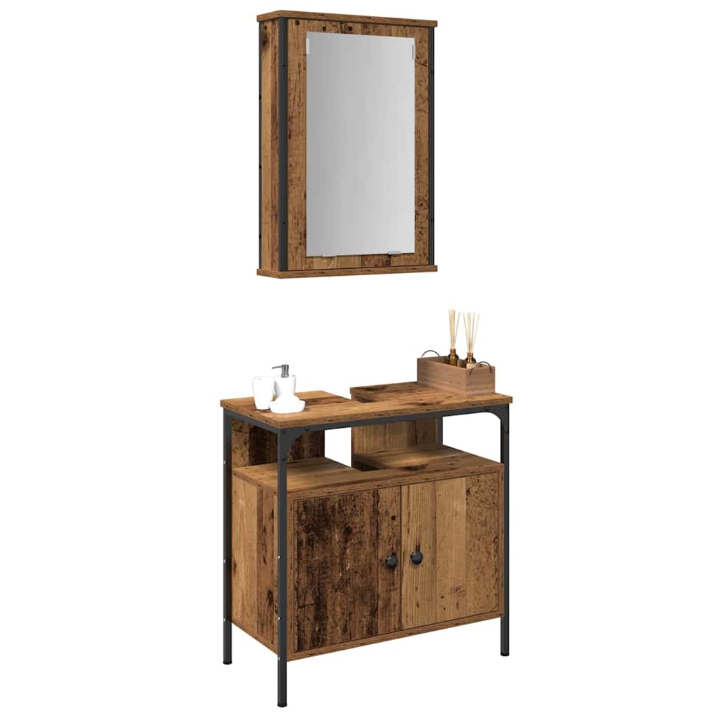 Bathroom Furniture Set with Storage 2 pcs Brown 60 x 30 x 60 cm
