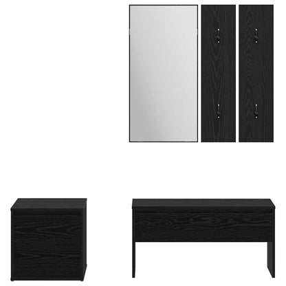 Hallway Furniture Set 3 pcs Black oak 80 x 31 x 40 cm