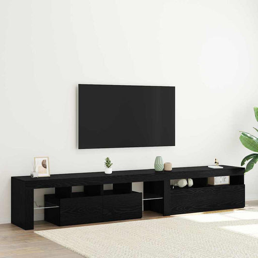TV Cabinets 2 pcs Black oak 290 x 36.5 x 40 cm Engineered wood