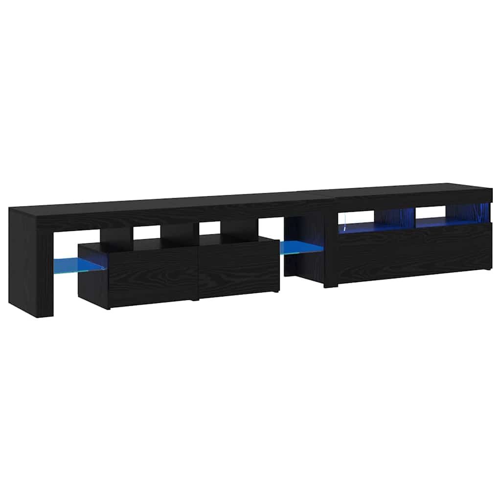TV Cabinets 2 pcs Black oak 290 x 36.5 x 40 cm Engineered wood