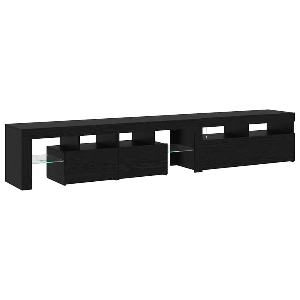 TV Cabinets 2 pcs Black oak 290 x 36.5 x 40 cm Engineered wood