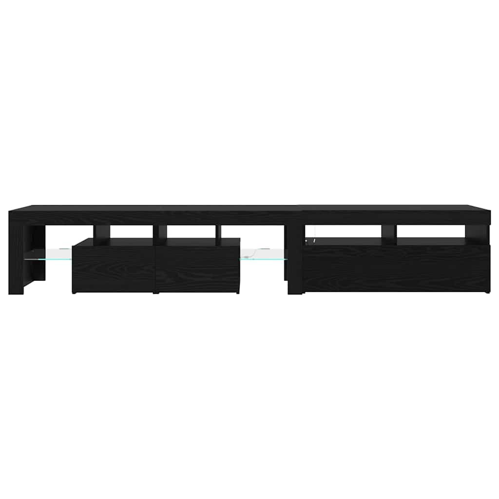 TV Cabinets 2 pcs Black oak 290 x 36.5 x 40 cm Engineered wood