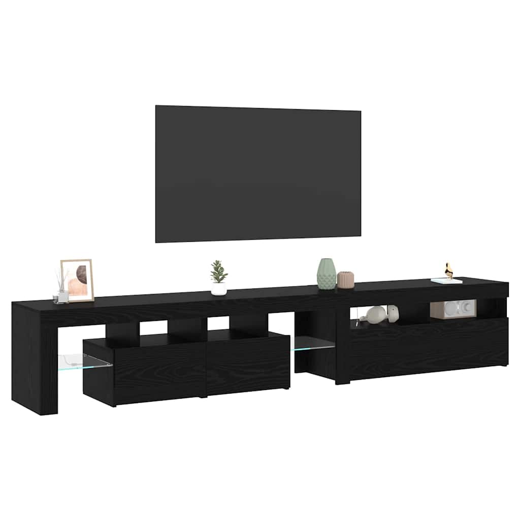 TV Cabinets 2 pcs Black oak 290 x 36.5 x 40 cm Engineered wood