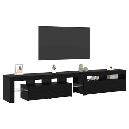 TV Cabinets 2 pcs Black oak 290 x 36.5 x 40 cm Engineered wood