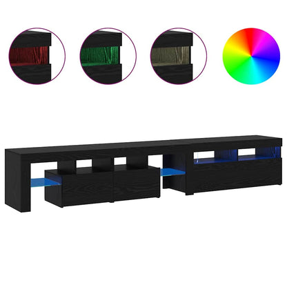 TV Cabinets 2 pcs Black oak 290 x 36.5 x 40 cm Engineered wood