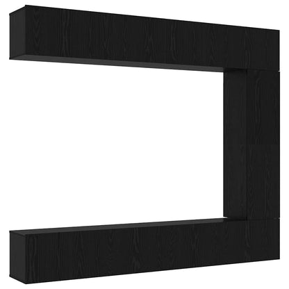 TV Cabinet Set 5 pcs Black oak 100 x 30 x 30 cm Engineered wood