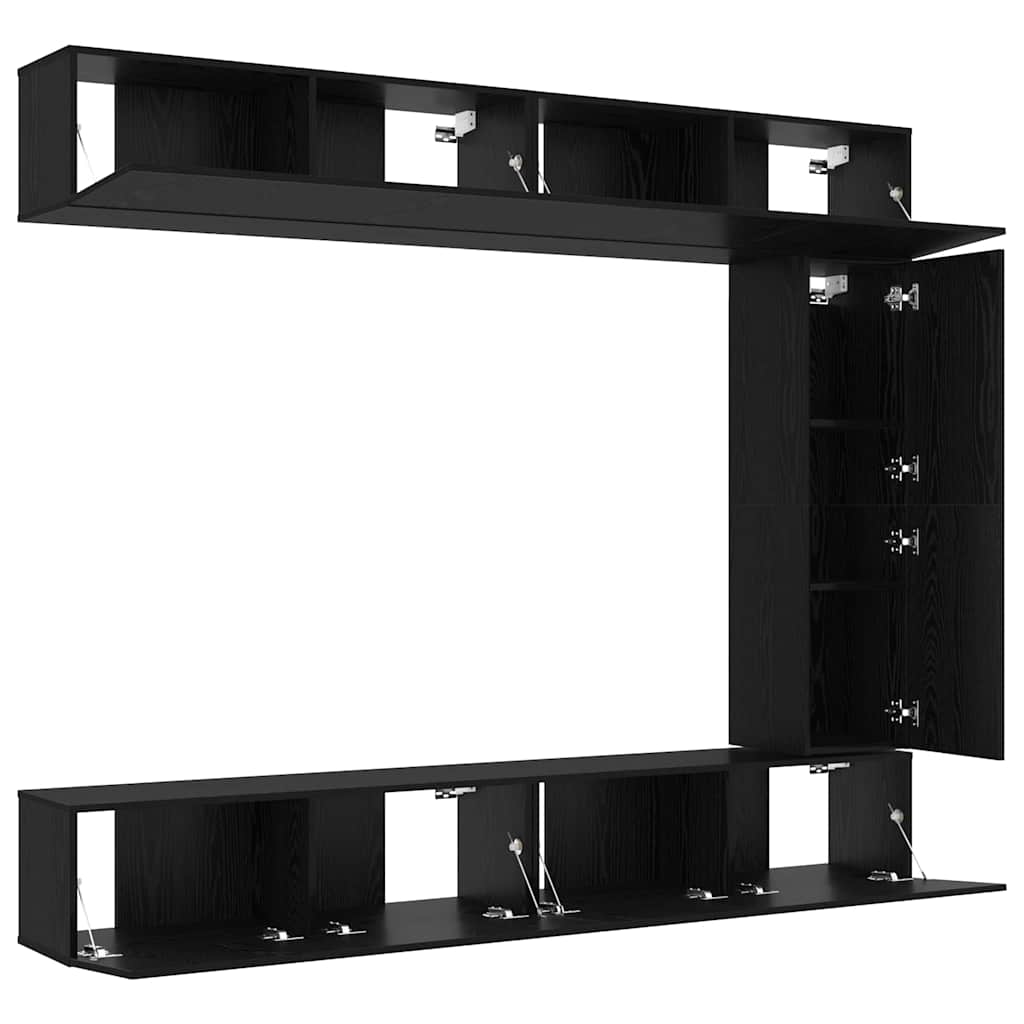 TV Cabinet Set 5 pcs Black oak 100 x 30 x 30 cm Engineered wood